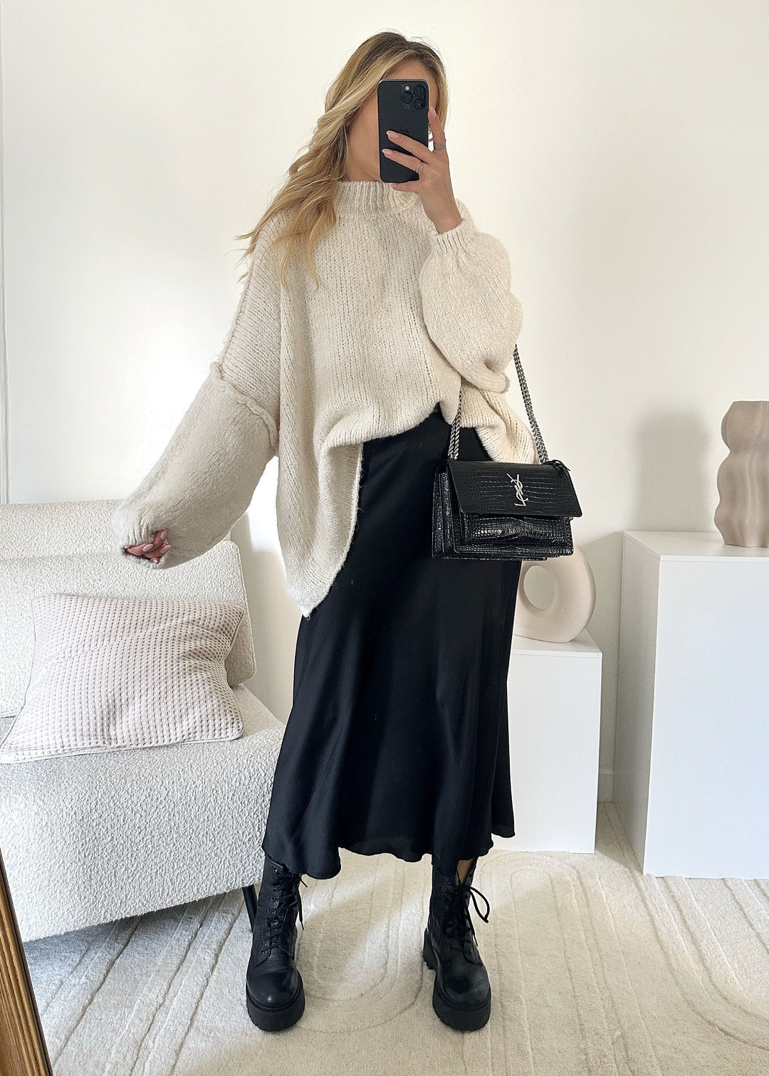 MARIO Ecru Oversized Sweater