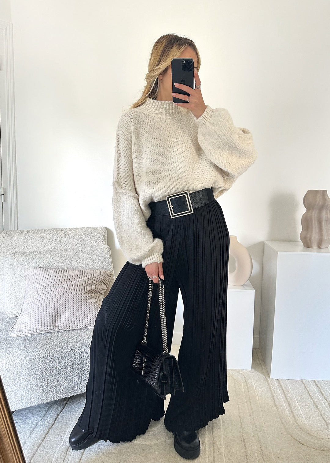 MARIO Ecru Oversized Sweater