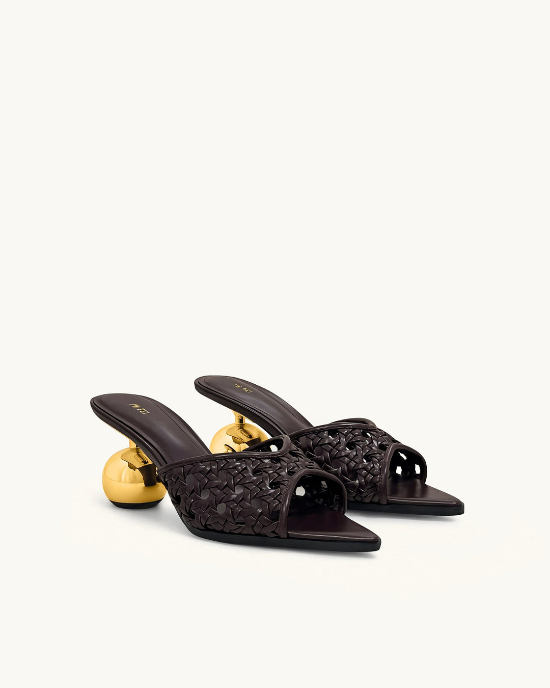 Mules Ellie à Talon Sphérique Tressé - Bordeaux Profond