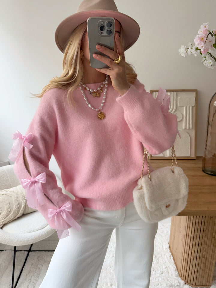 OEVIA knotted mesh - pink