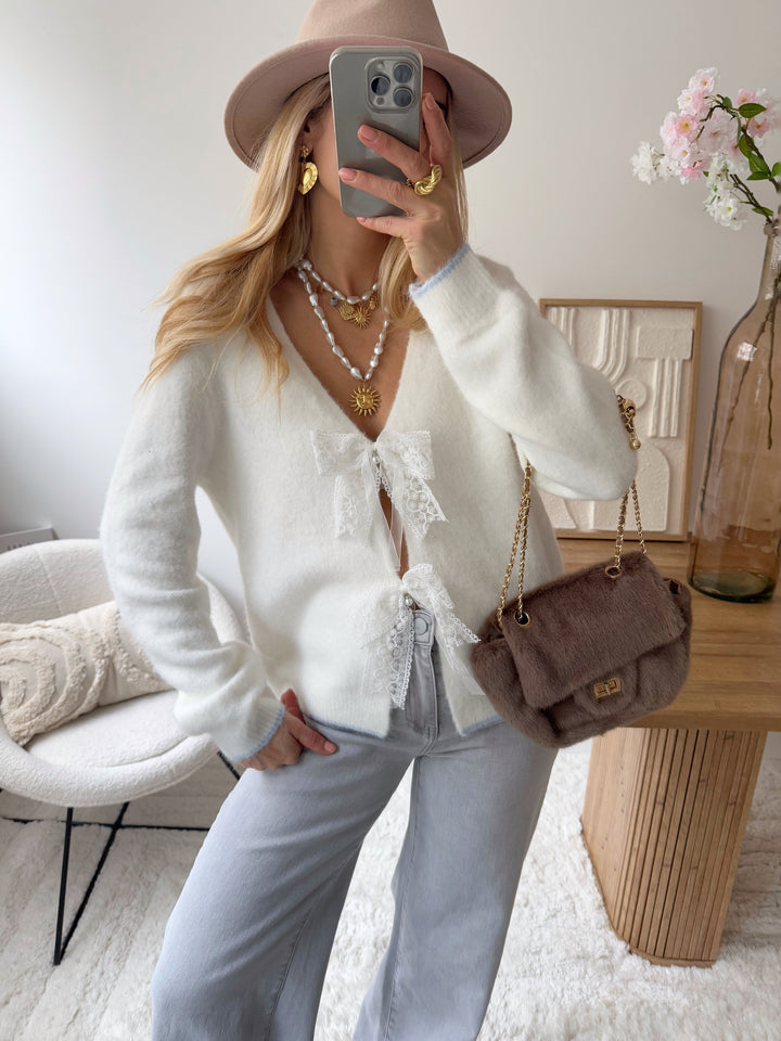 NEVE knotted mesh - white